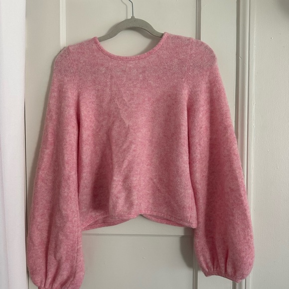 Sezane Pink Fuzzy Tie-Front Cardigan - Picture 5 of 5
